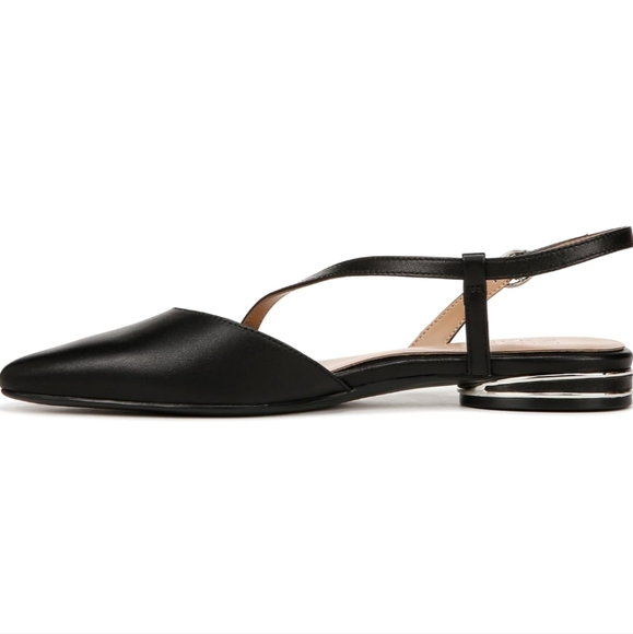 Naturalizer 8.5 wide slingback flats black leather like new - Picture 2 of 6